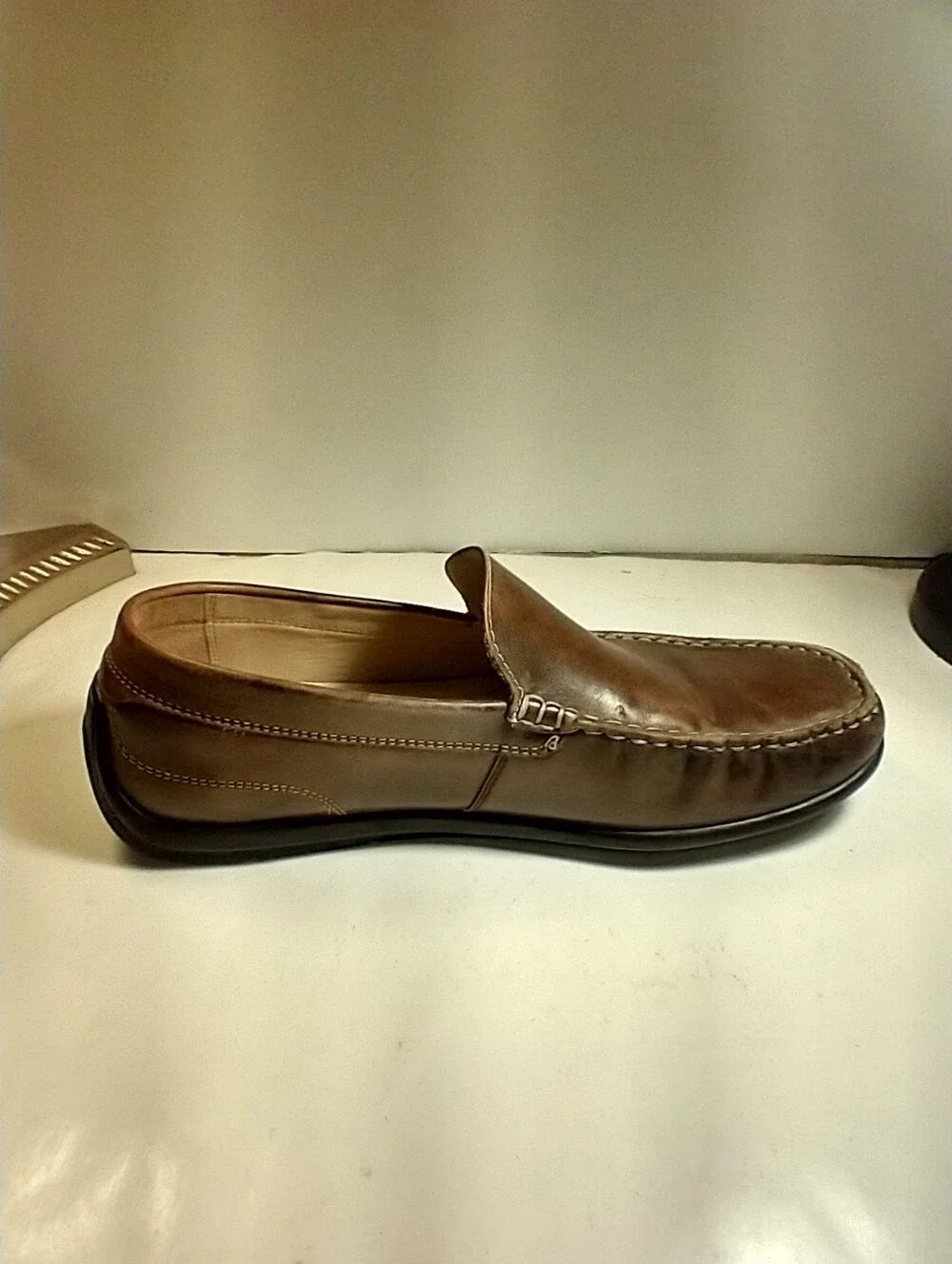 Ecco Classic Moc 2.0 Brown Leather Driving Loafers Shoes Men's sz 8(42).